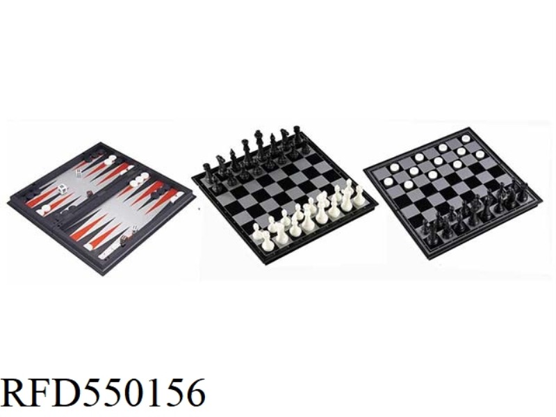 3 IN 1 BACKGAMMON & CHESS & CHECKERS