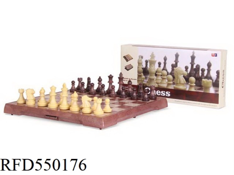 FOLDING MAGNETIC CHESS (IMITATION WOOD GRAIN)
