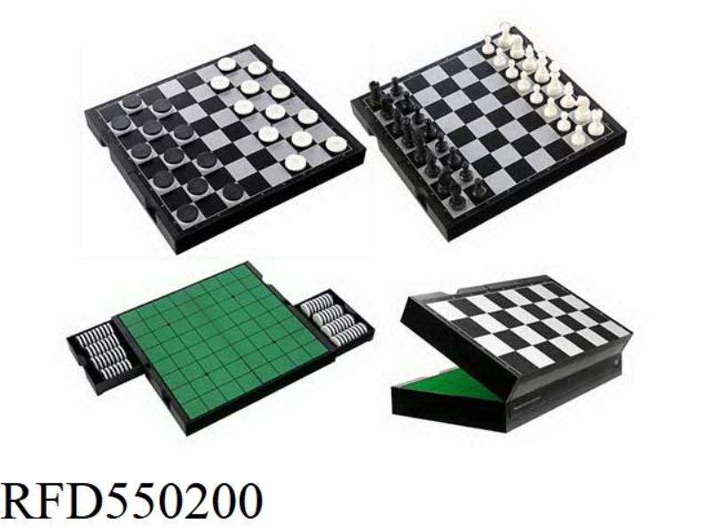 3 IN 1 CHESS & CHECKERS & FLIP