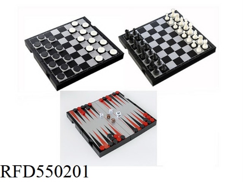 3 IN 1 CHESS & CHECKERS & BACKGAMMON
