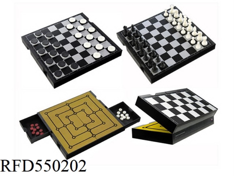 3 IN 1 CHESS & CHECKERS & NINE CHESS