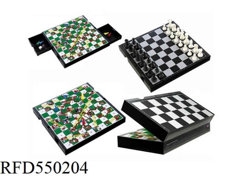 2 IN 1 CHESS & SNAKES & LADDERS GAME