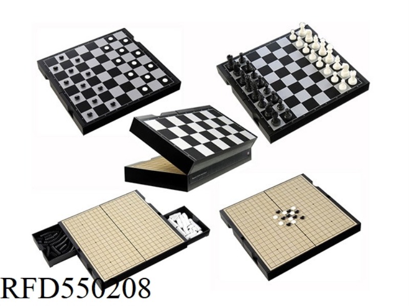 4 IN 1 CHESS & CHECKERS & 19 WAY GO & GOBANG