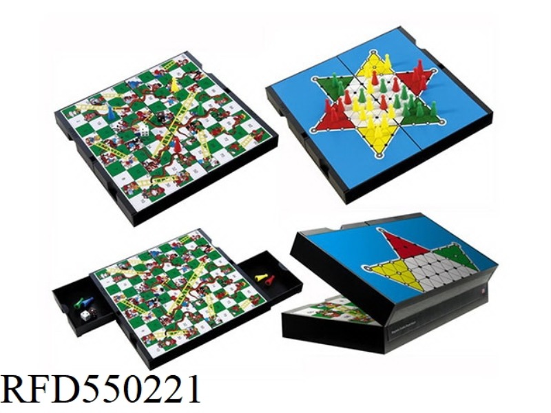 2 IN 1 SNAKE AND LADDER GAMES & CHINESE CHECKERS