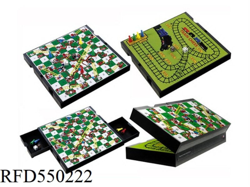 2 IN 1 SNAKE AND LADDER GAME & TRAIN GAME