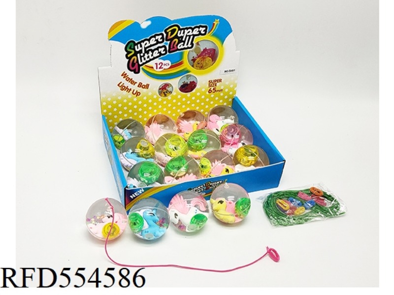 12 UNICORN CRYSTAL BALLS (WITH ELECTRIC STRAP) 6.5CM