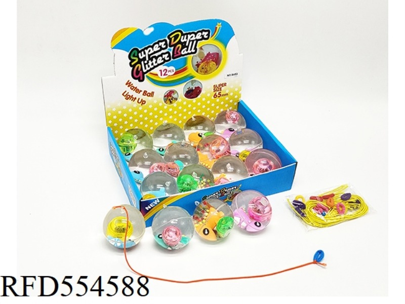 12 SMALL DINOSAUR CRYSTAL BALLS (ELECTRIC STRAP) 6.5CM