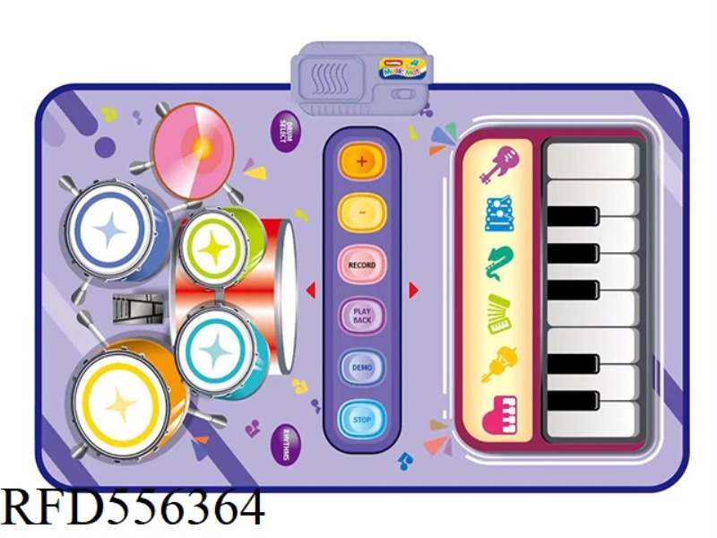 CHILDREN'S MUSIC PIANO AND DRUM TWO-IN-ONE GAME BLANKET