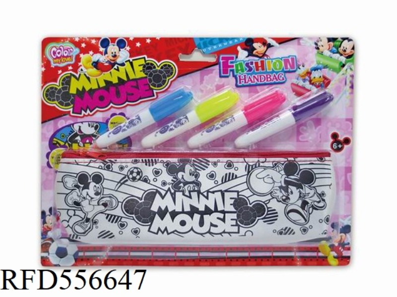 DIY BIG RED MICKEY MOUSE PEN BAG (4 COLOR WASHABLE PENS)