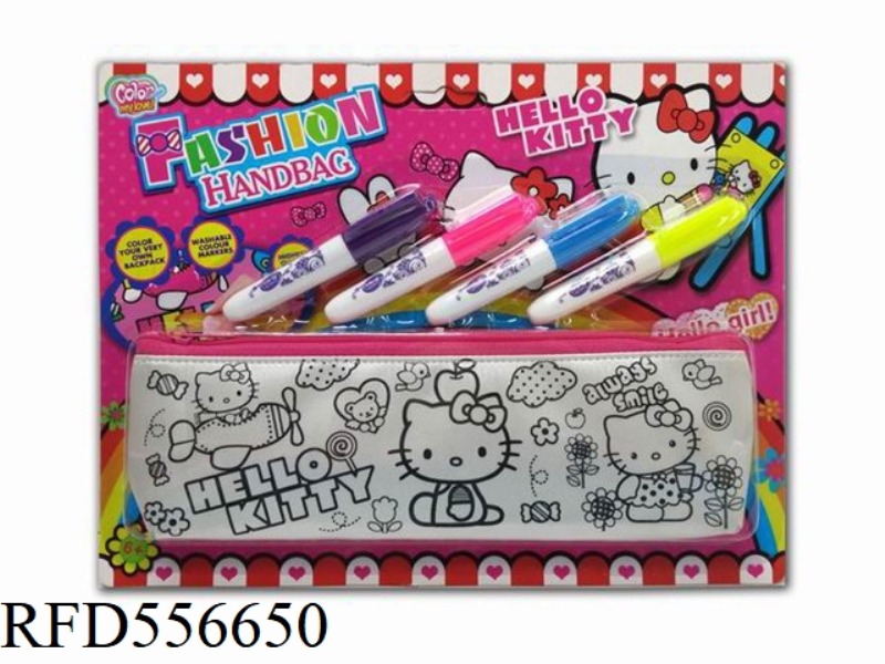 DIY PINK KT CAT PEN BAG (4 COLOR WASHABLE PEN)