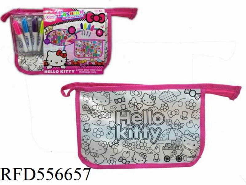 DIY PINK KT CAT CROSSBODY BAG (4 COLOR WASHABLE PEN)