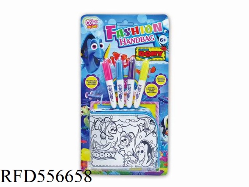 DIY BLUE FINDING NEMO WALLET (4 COLOR WASHABLE PEN)