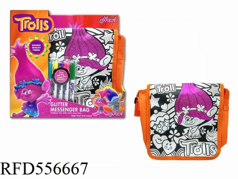 TROLL HAIR SPRITE DIY PAINTED WATERCOLOR BACKPACK (5 COLOR WASHABLE PEN)