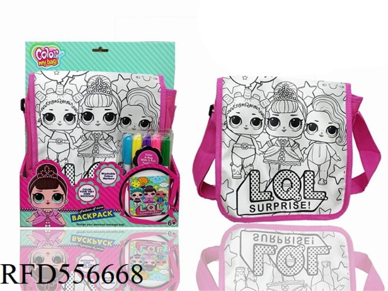 SURPRISE DOLL DIY PAINTED WATERCOLOR BACKPACK (5 COLOR WASHABLE PEN)