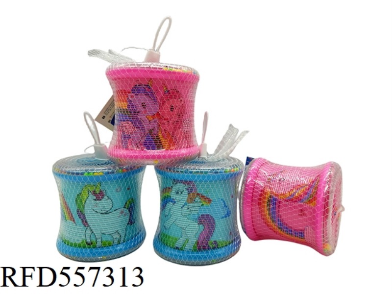AN INDIAN UNICORN WITH A RAINBOW BRACELET