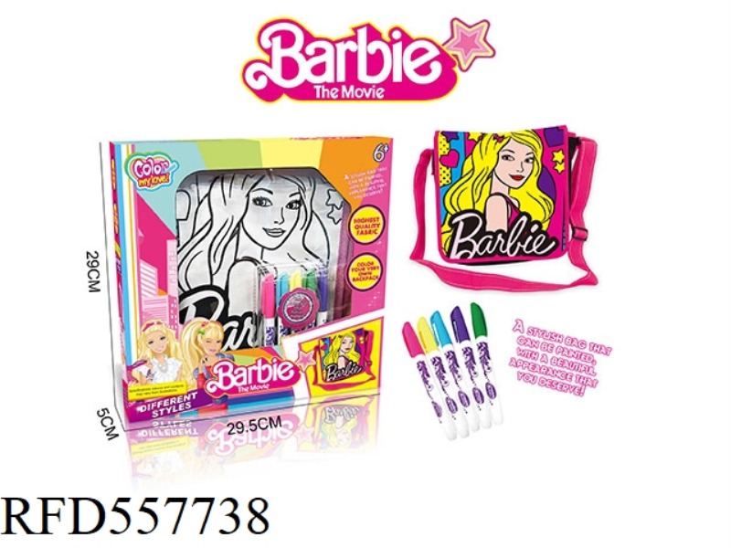 DIY BARBIE PAINTED WATERCOLOR BACKPACK (5 COLOR WASHABLE PEN)
