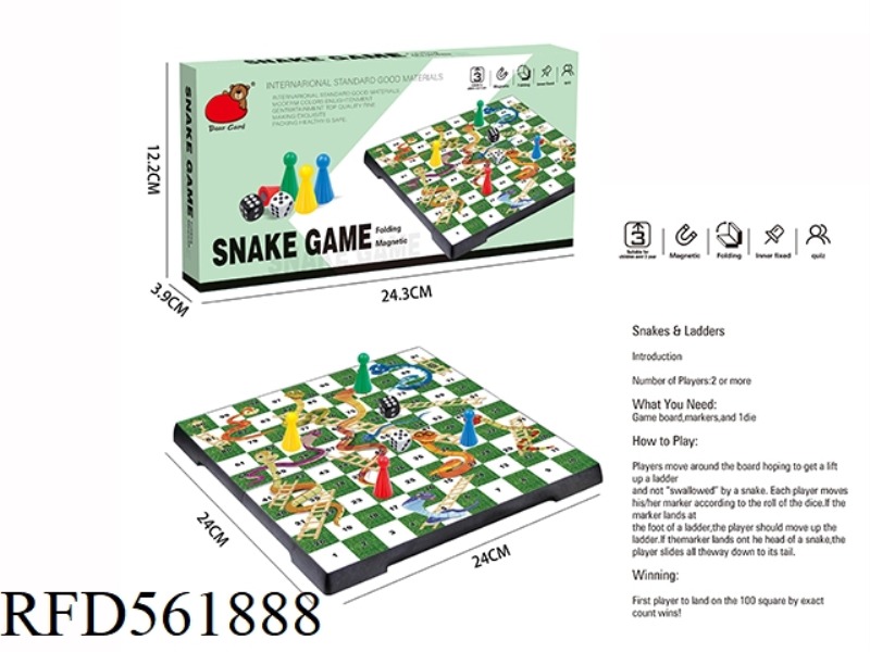 FOLDING MAGNETIC SNAKES AND LADDERS