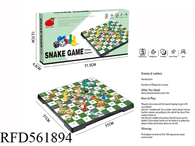 FOLDING MAGNETIC SNAKES AND LADDERS