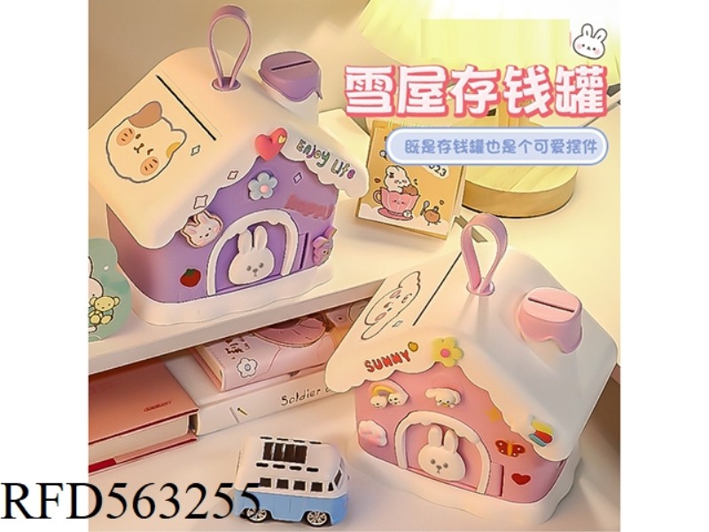 SNOWY HOUSE PIGGY BANK