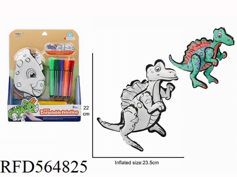 DIY HAND-PAINTED SPINOSAURUS WITH SMALL AIR CYLINDER