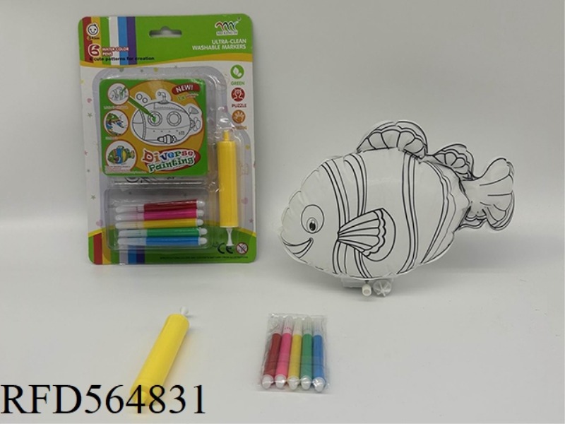 DIY HAND-PAINTED INFLATABLE (AQUATIC CLOWNFISH) WITH SMALL AIR CYLINDER