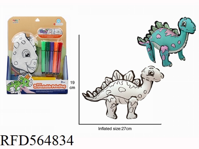 DIY HAND-PAINTED STEGOSAURUS WITH SMALL AIR CYLINDER