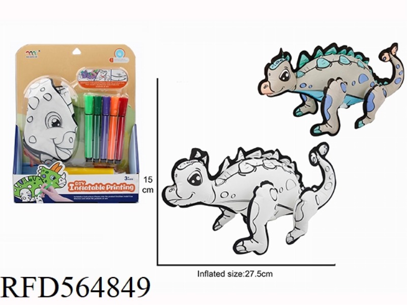 DIY HAND PAINTED ANKYLOSAURUS WITH SMALL AIR CYLINDER