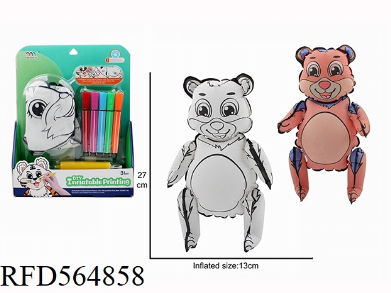 DIY HAND-PAINTED BEAR WITH SMALL AIR TANK