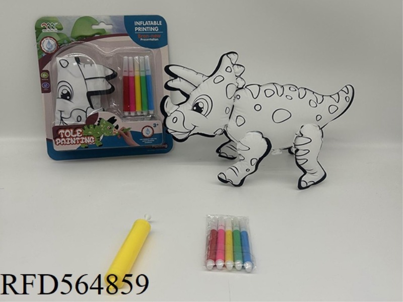 DIY HAND-PAINTED TRICERATOPS WITH SMALL AIR CYLINDER