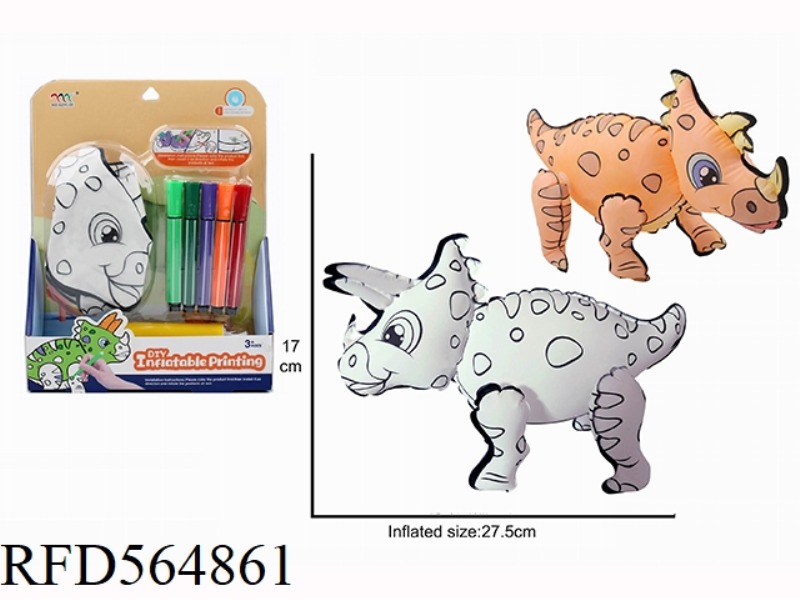 DIY HAND-PAINTED TRICERATOPS WITH SMALL AIR CYLINDER