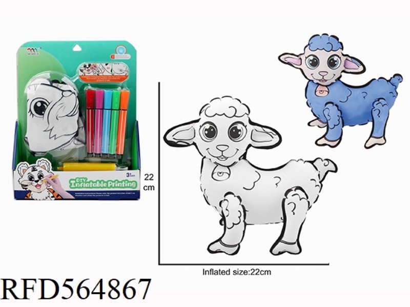 DIY HAND-PAINTED SHEEP WITH SMALL AIR CYLINDER