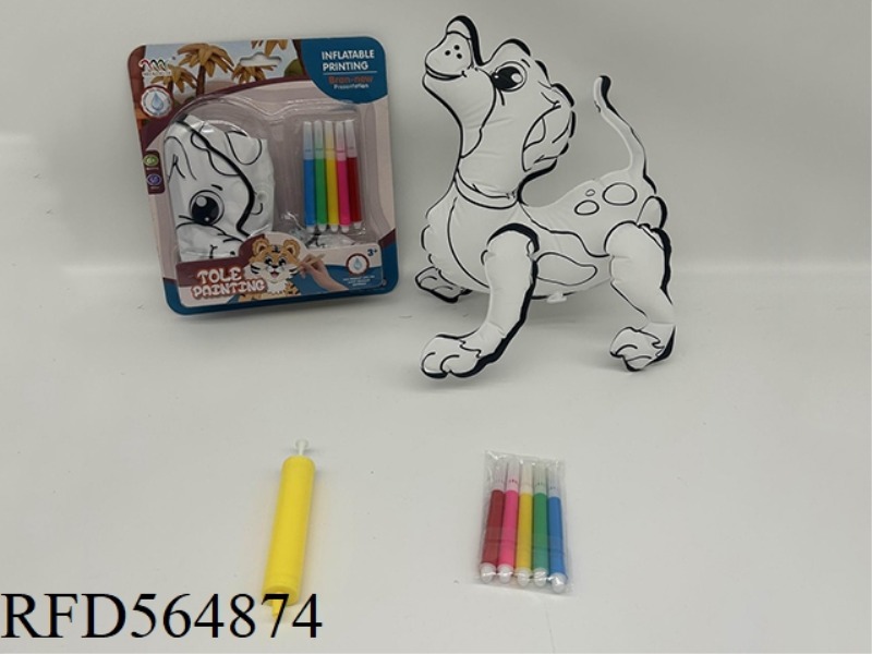 DIY HAND-PAINTED UPTURNED DOG WITH SMALL AIR CYLINDER