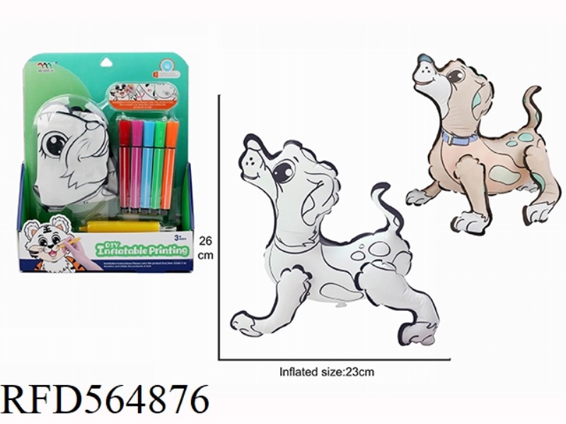 DIY HAND-PAINTED UPTURNED DOG WITH SMALL AIR CYLINDER