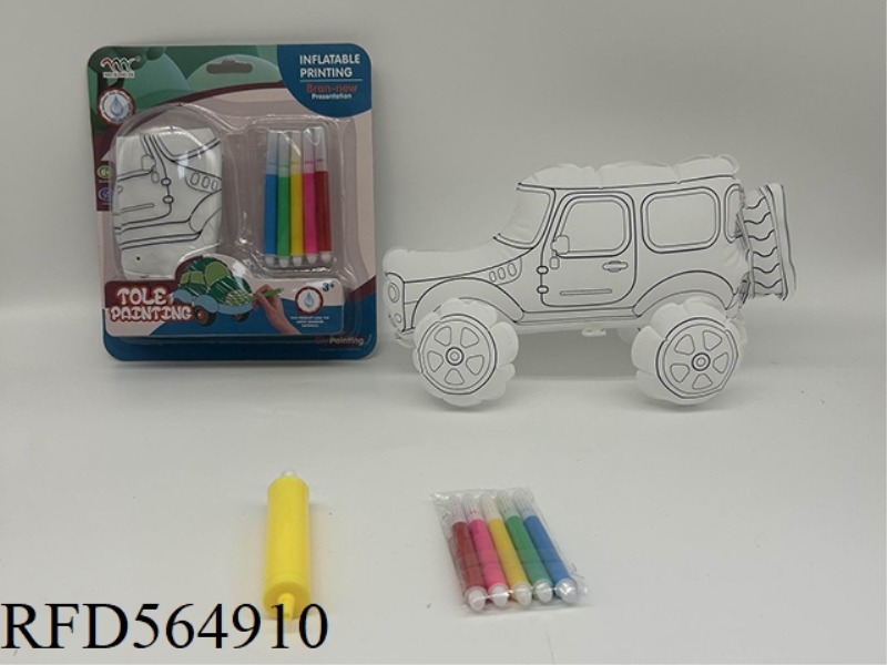 DIY HAND-PAINTED INFLATABLE JEEP WITH SMALL AIR CYLINDER