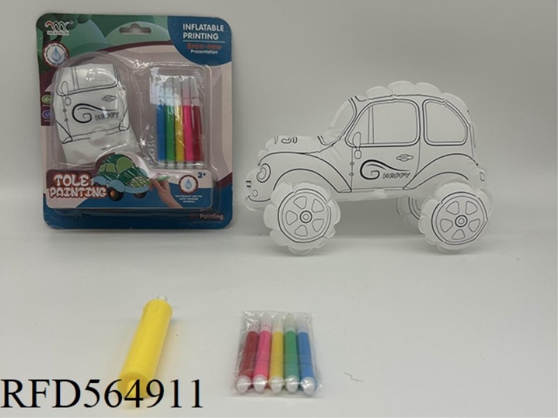 DIY HAND-PAINTED INFLATABLE BEETLE CAR WITH SMALL AIR CYLINDER