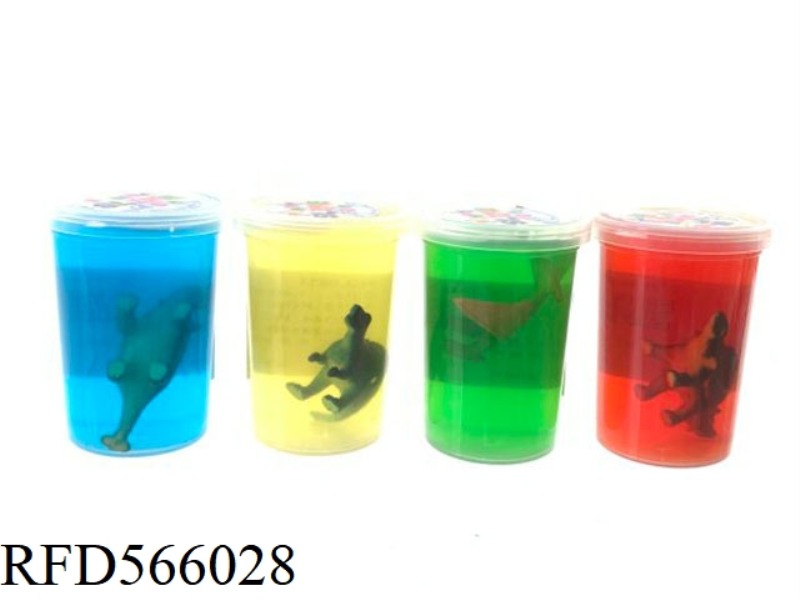 CRYSTAL SLIME DINOSAUR TRANSPARENT COLOR CLAY 12PCS