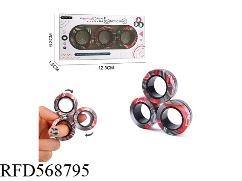 BLACK CAMOUFLAGE MAGNETIC RING DECOMPRESSION TOY