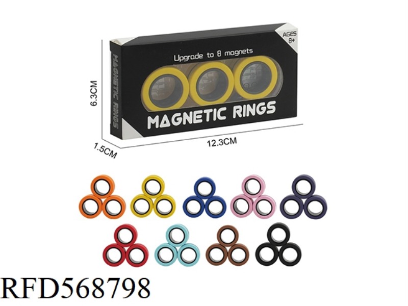 FROSTED ROUND COLOR MAGNETIC RING RELIEF TOY