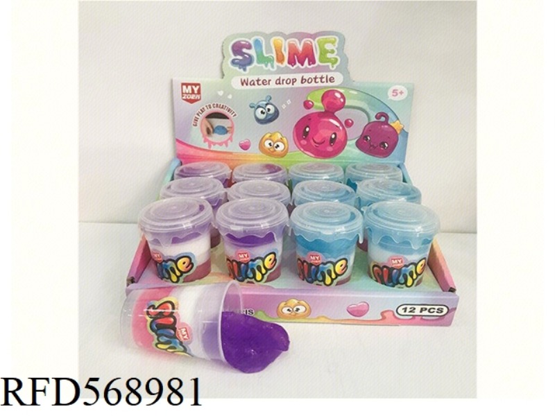 CRYSTAL SLIME WATER DROP BOTTLE COLOR CLAY PUTTY 12PCS