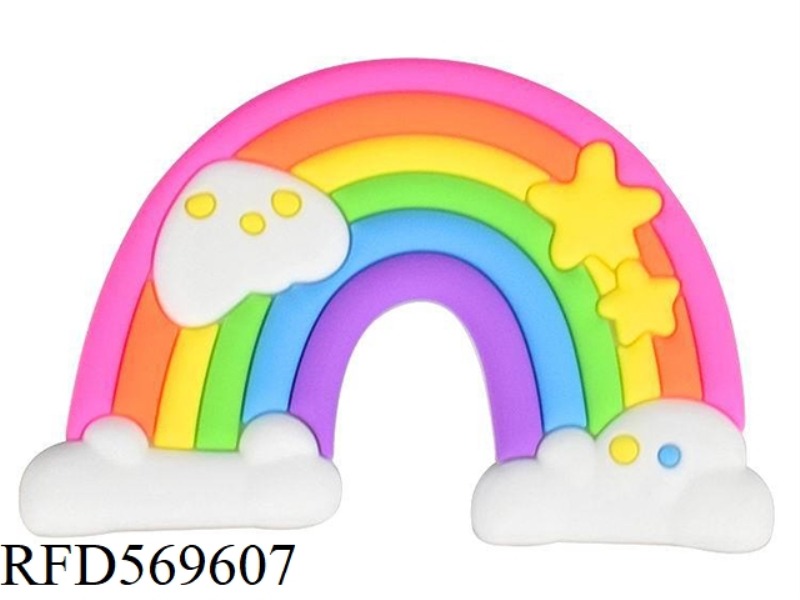 SOFT GLUE - LARGE RAINBOW - 2-SIDED CLOUD - PINK