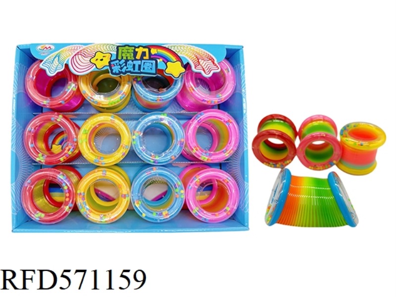 6.5 BRACELET WITH BEAD RAINBOW RING 12PCS