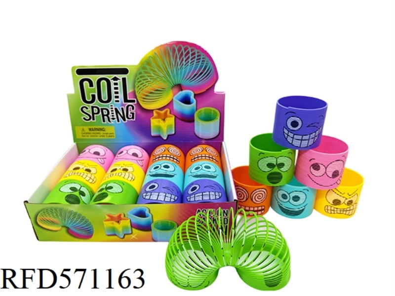 STRANGE FACE RAINBOW RING 12PCS