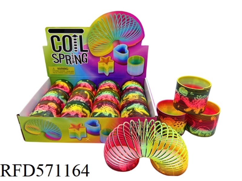 TAIWAN COLOR OLD DINOSAUR RAINBOW RING 12PCS