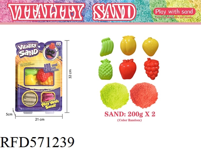 BLISTER PACKAGING -400G SPACE SAND + FRUIT SAND MOLD 6 PIECES