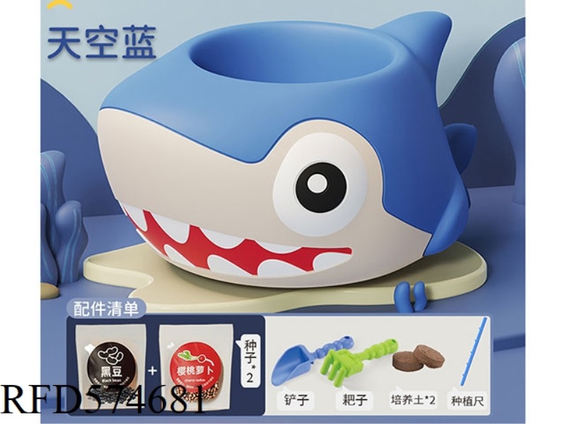 SCIENCE AND EDUCATION STEAM SHARK FLOWER POT