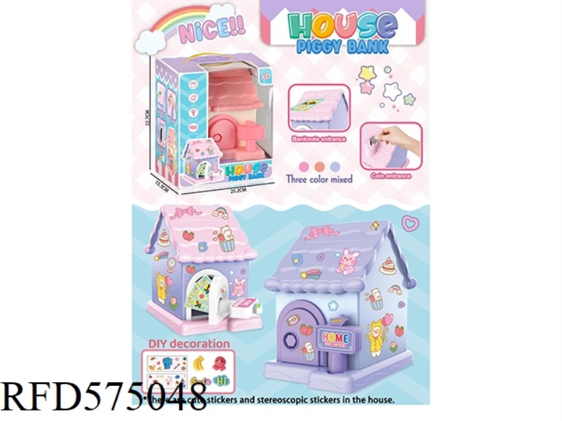 PINK CABIN PIGGY BANK