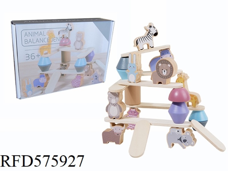 WOODEN ANIMAL STACK BALANCING GAME