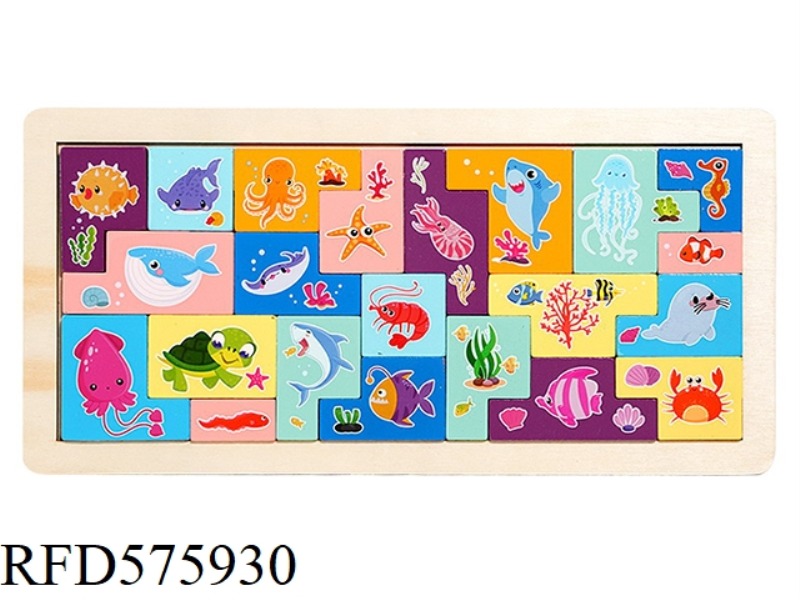 WOODEN THEME BLOCK PUZZLE OCEAN STYLE