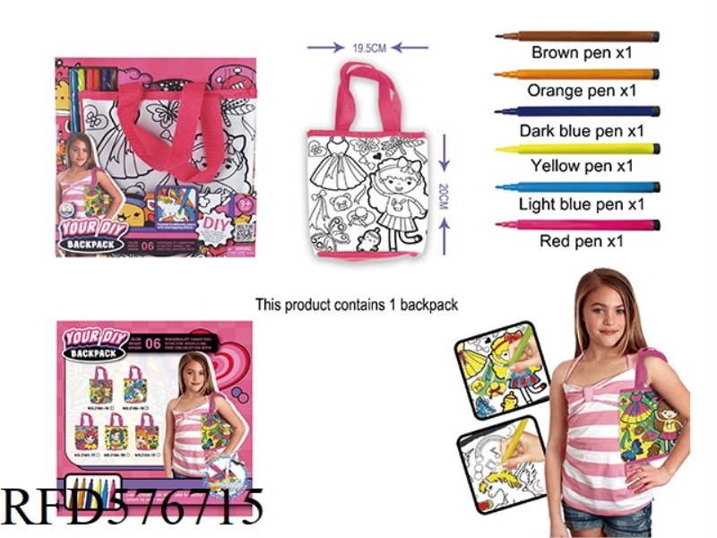 HAPPY HOUR DOODLE WASHABLE SATCHEL FOR KIDS