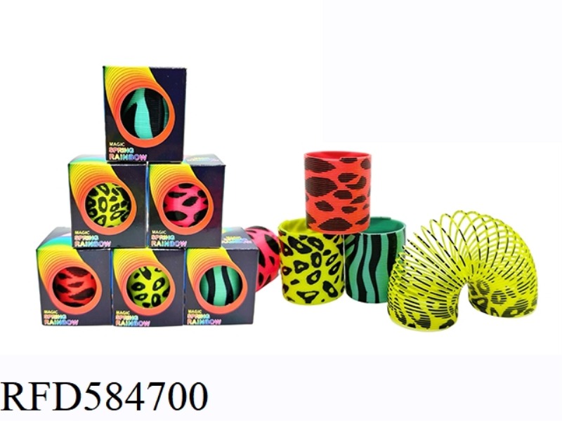 RAINBOW CIRCLE WITH ANIMAL STRIPES.